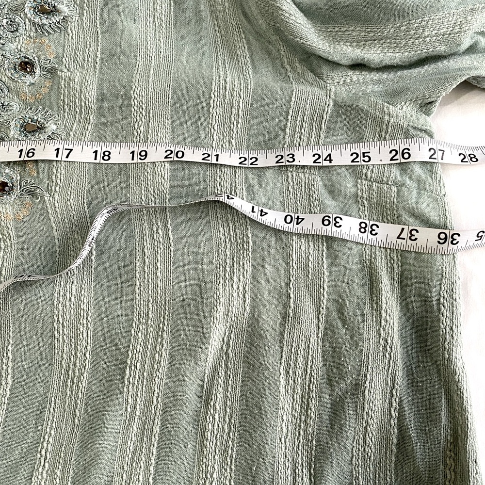 Soft Surroundings Nimi Green Embroidered Beaded Soutache Tunic Top SZ 3X - Picture 8 of 12